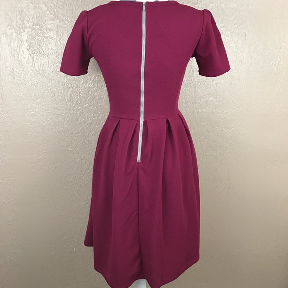 LuLaRoe Cranberry Red Amelia Dress - Picture 6 of 9